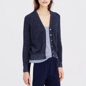 J.Crew Ribbed Metallic Cardigan Sweater Women Size XL